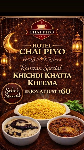 Chai piyo Hotel ☕Ramzan special khichdi khatta kheema enjoy at just 60 Kala pathar hyd Telangana