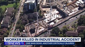 A man has died and another is in a criticial condition, after a workplace accident in Sydney's north-west. It's the second time in recent weeks that the Carlingford construction site has been under scrutiny. #9News READ MORE: https://nine.social/107x | 9 News Sydney