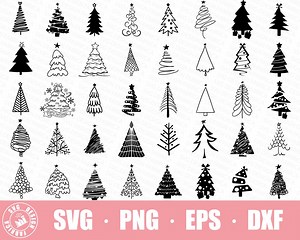 Christmas Trees Svg Bundle / Downloadable Christmas Tree Png Graphics / Xmas Tree Vector Silhouette Clipart Svg / Cute Xmas Tree Svg Bundle - Etsy