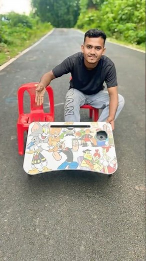 2 Chair And 1 Table | Wooden Small Chair Table😀#shorts