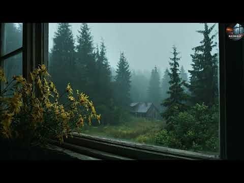 Open Window Rain Sounds - Heavy Rain on Window for Fall Asleep in 3 Minutes
