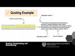 Quoting, Paraphrasing, and Summarizing