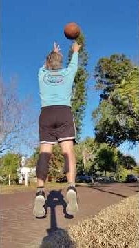 60 year old staying in shape with three-point shooting drill no rebounder.