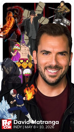 ✨ DAY 9 OF THE 12 DAYS OF POPCON ✨ 🎤 David Matranga is coming to PopCon 2026! David Matranga is a fan-favorite voice actor with iconic roles across anime, games, and animation. He’s best known as Shoto Todoroki (My Hero Academia), Bertholdt Hoover (Attack on Titan), Nicholas D. Wolfwood (Trigun Stampede), Charlotte Cracker (One Piece), and Ken Masters (Street Fighter 6). With a career spanning decades and lead roles in some of the most beloved franchises in fandom, David’s performances bring in