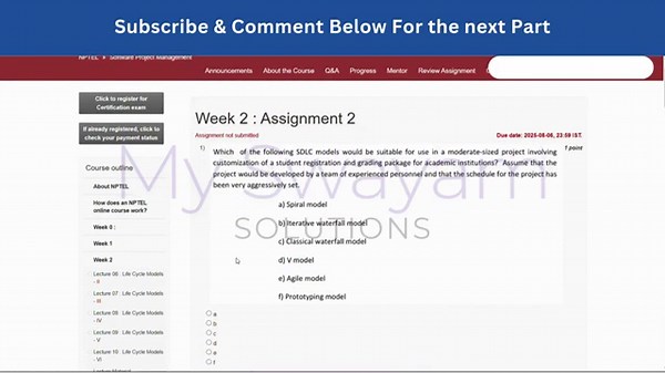Software Project Management Week 2 | NPTEL ANSWERS | My Swayam #nptel #nptel2025 #myswayam