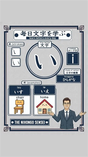 ✌️ Let's master the Hiragana character: い (i). #shorts #viral