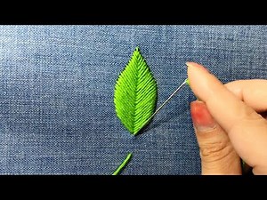 How to DIY Green Leaf Embroidery to Hide Clothes Damage