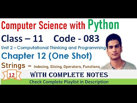 String- Slicing Operators Functions (Revision) | Chapter 12 | Class 11 Computer Science with Python