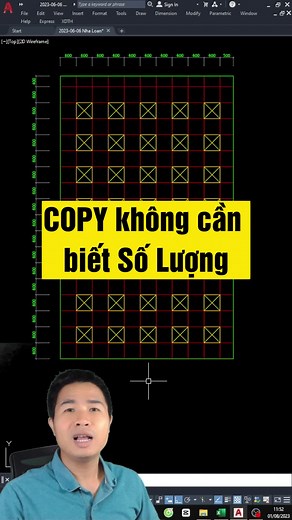 Cách copy đối tượng fix khoảng cách, số lượng tự động trong AutoCAD #autocad