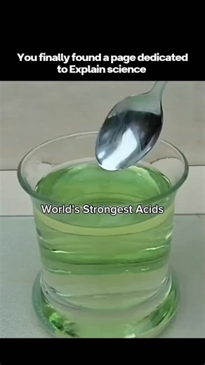 ScienceX on Instagram: "☣️ The World’s Strongest Acid — More Dangerous Than You Can Imagine ⚡😱 We think acids are just “strong liquids”… but the most powerful acid on Earth isn’t just strong — it’s terrifyingly destructive. A single drop can melt metal. It can vaporize organic material. It doesn’t just burn — it annihilates everything in its path. — 💡 Why This Acid Is So Insane: ✔ Strong enough to dissolve glass ✔ Can corrode steel in seconds ✔ Reacts violently with water ✔ Produces toxic fume