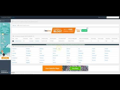 State South Carolina SC USA Zip Codes, Cities, Counties