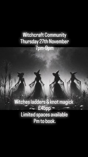 🪶✨ Knot Magic & Witches ladder witchcraft community-workshop @cauldroncreationsgloucester 📅 Thursday 27th November 7pm-9pm| 🌙 Limited Spaces available. Step into the ancient art of knot magic — where every twist, braid, and binding carries intention, power, and possibility. In this enchanting workshop, you’ll be guided to weave your own witches ladder, a traditional charm for manifestation, protection, or blessing. 🌿 Tie your intentions into every knot 🖤 Learn the history of this ancient ma