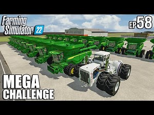 Harvesting the BIGGEST FIELD in FS22 + 18 HARVESTERS | MEGA Challenge | Farming Simulator 22 | #58