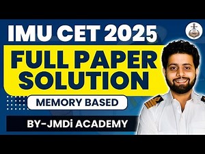 Imu Cet 2025 Question Paper Full Solution by Jmdi Academy