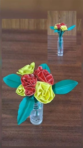 Make your own mini rose flower vase with this simple and beautiful DIY craft idea! 💐 #MiniRoseVase🌸🌹