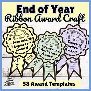 End of Year Student Awards | Printable Ribbon Certificates for Kids & Class