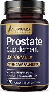 Prostate Health Supplements for Men 1000mg - 3X Strength with Saw Palmetto Blend Stinging Nettle Root & Pumpkin Seed Support Complex - Supports Bathroom Trips Prostate & Urinary Health - 120 Capsules