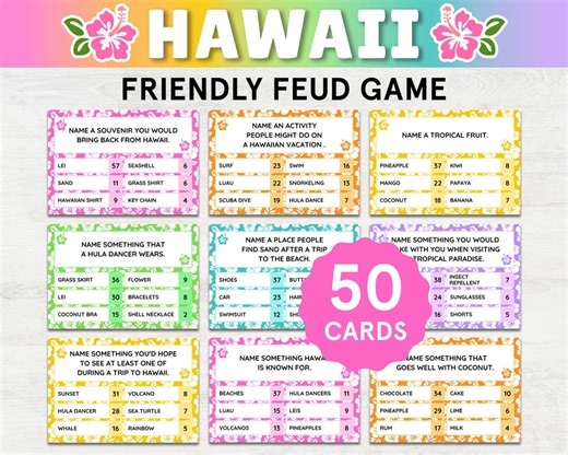 Hawaii Family Feud Game: Luau Party, Kids & Adults (digital Download) - Etsy