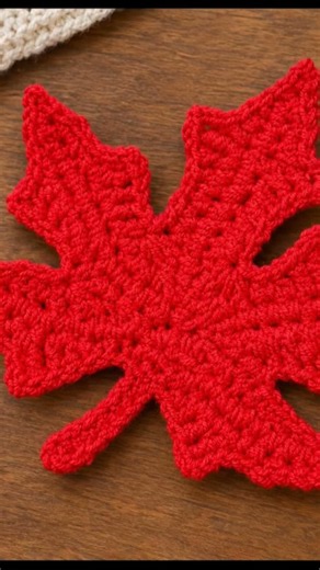 #crochet fall cushion and maple leaves easy for coasters mats and table runners #beautifulpattern 🍁