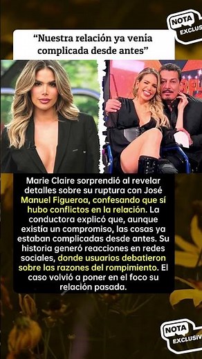 💥 Marie Claire destapa la verdad de su ruptura con José Manuel Figueroa