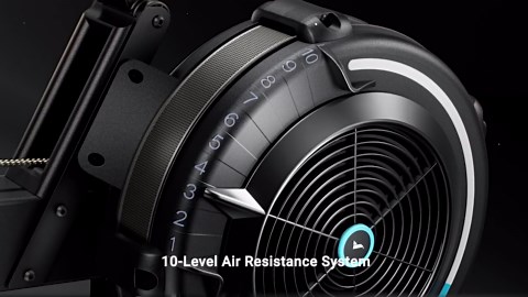 MERACH Air Rowing Machine for home, Professional Air Resistance Magnetic Rower Machine Quiet Resistance Dual Slide Rail with Max 350lb Weight Capacity for Home 90% Pre-assembled