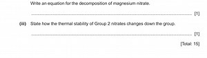 Write an equation for the decomposition of magnesium nitrate.... | Filo