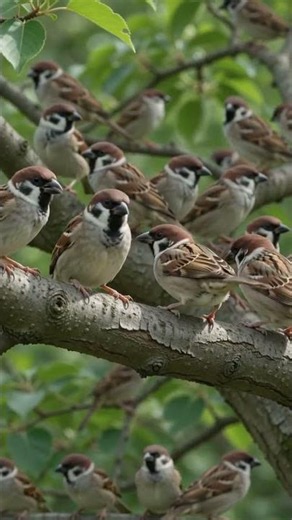 A group of sparrow in a forest #Sparrow video #trending birds video#viral birds video #youtube video
