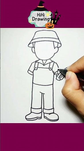 How To Draw a Farmer Easily #farmer #profession #hihidrawing #drawingtutorial #drawing