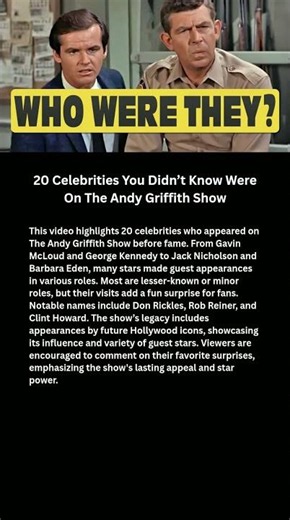 20 Celebrities You Didn’t Know Were On The Andy Griffith Show#shorts #viral