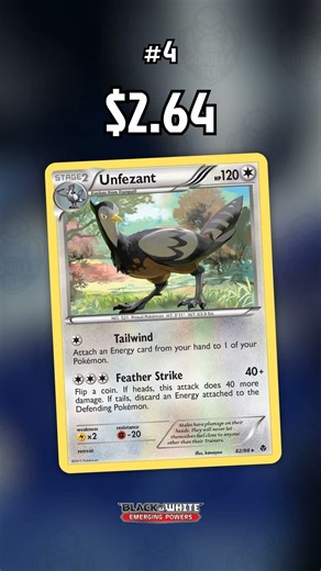 Top 10 BW Emerging Powers Pokemon cards #shorts #pokemon