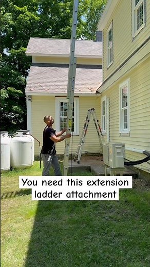 This extension ladder attachment makes life easy! #diy #construction #remodeling #hgtv #carpentry
