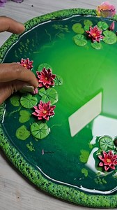 371K views · 4.4K reactions | When Airdry clay and resin meet, Magic happens I am late to this trending resin lotus pond trend, but here is detailed tutorial for this lovely artwork. | CreativeCat | Facebook