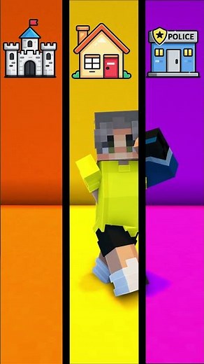 ARMY vs. HOUSE vs. COP in Minecraft! #minecraft #shorts