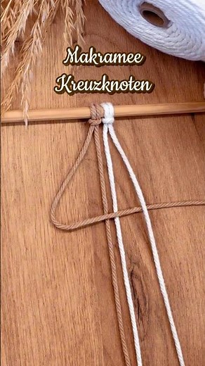 Makramee Kreuzknoten lernen – mit zwei Farben erklärt! #anleitung #diytutorial #makrameeanfänger