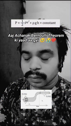 Ayush Gusain on Instagram: "Bernoulli's principle is a key concept in fluid dynamics that relates pressure, speed and height. For example, for a fluid flowing horizontally Bernoulli's principle states that an increase in the speed occurs simultaneously with a decrease in pressure. तरल गतिकी में, बर्नूली का सिद्धान्त या 'बर्नूली का प्रमेय निम्नवत है: किसी प्रवाह में, तरल का वेग बढ़ने पर पर तरल की स्थितिज उर्जा में कमी होती है या उस स्थान पर दाब में कमी हो जाती है। यह सिद्धान्त डच-स्विस गणितज्ञ डै