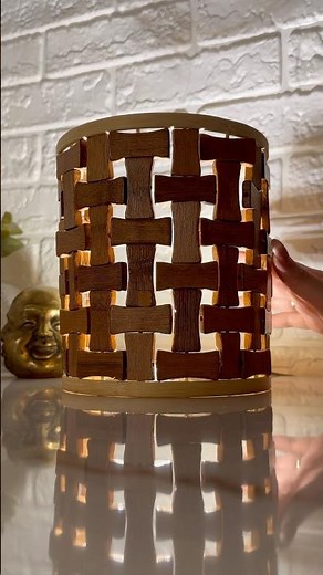 DIY Woven Wood Table Lamp 🪵