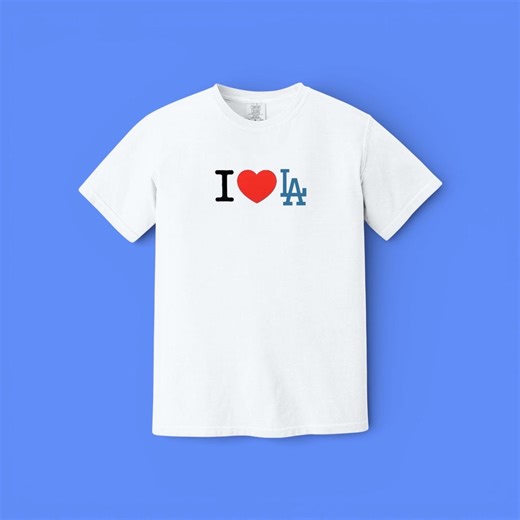 White I Love LA Dodgers T-shirt - Etsy Australia
