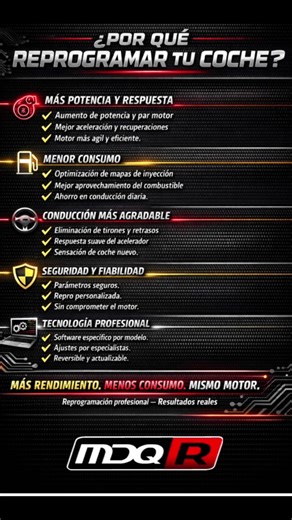 Una repro bien hecha hará que disfrutes de una conducción eficiente y divertida . ✅MÁS POTENCIA Y PAR MOTOR. ✅MENOS CONSUMO. ✅MENOS CARGA DE MOTOR . Entrega de potencia en todo momento y mayor seguridad a la hora de de sobrepasos . Tienes dudas ? Hablamos al 640177500 , tenemos un asesor para despejar todas tus dudas . 20 años nos respaldan . SOMOS MDQR Sabemos lo que hacemos . WWW.MDQRACING.COM #tunedpoint🔴 #baeza #alientech_official #mdqracing📈💯✅️💨 #chiptuning