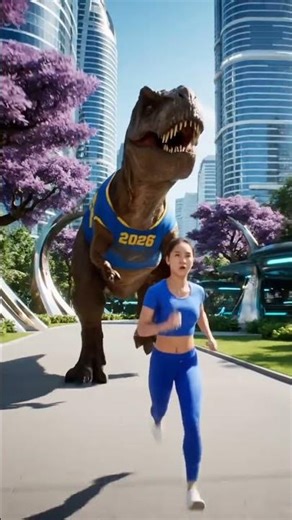 T-REX CHASING A WOMEN #subscribe #happynewyear