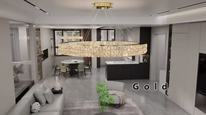 Led Ring Crystal Chandelier for Living Room, Modern Dimmable Chandeliers Lighting and Hanging Adjustable, LED Round Ceiling Chandelier for Dining Room (40inch,Gold)