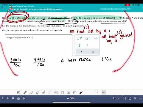 ALEKS: Setting up the math for a two-step quantitative problem