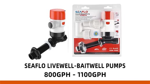 SEA FLO New Design 800GPH-1100GPH Electric Diaphragm Pump Livewell Baitwell Pump for Fishing Boat OEM Customizable