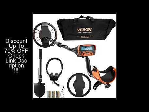 VEVOR Metal Detector for Adults & Kids 10Inch Waterproof Search Coil with LCD Display 7 Modes Adjust