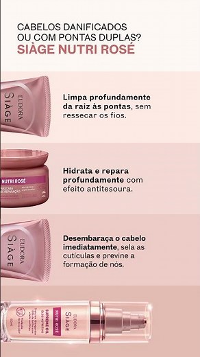 Por que o Efeito Antitesoura de Eudora Siàge Nutri Rosé é o fim das pontas duplas? ✂️🚫