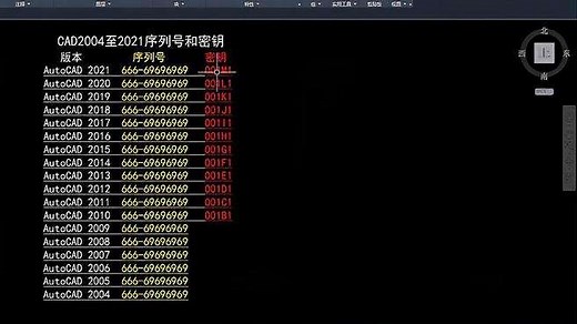 AutoCAD序列号密钥大全