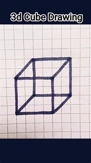 3D Cube easy drawing.easy drawing easy trick #shorts #youtubeshorts #drawing #ramadan