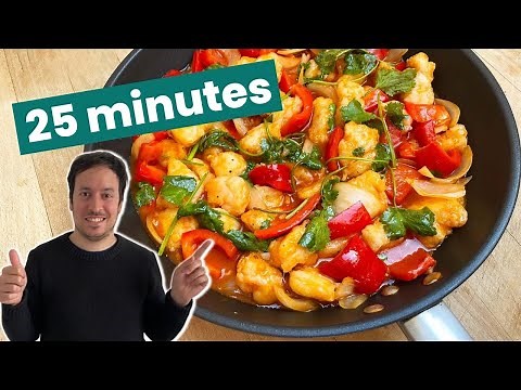I'm preparing white fish and bell pepper for a recipe that can be made in less than 25 minutes!