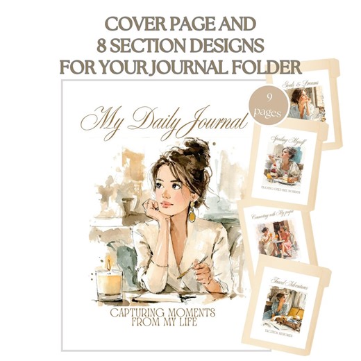 Set up Folder With Dividers Printable | Cover and 8 Section Inserts | Travel, Self Care & Memory Binder Sections | Journal Organisation Kit - Etsy Australia