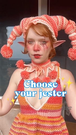 Irie 🧚🏻‍♀️ on Instagram: "Jane Foole's crochet jester set 🃏 with a few of my amazing testers ! The crochet pattern is available right now and it's the perfect Halloween make for this fall !! You can make it with scraps, and it works pretty fast (around 10hours for the hat & collar) Featured here are @smitten.knitten 🃏 @mickyknots 🃏 @tinylifecrochet 🃏 @lilliepid 🃏 @abbymae.crochet Can't wait to show you more !! ib krisgoman #crochet #halloweencrochet #clowncore"