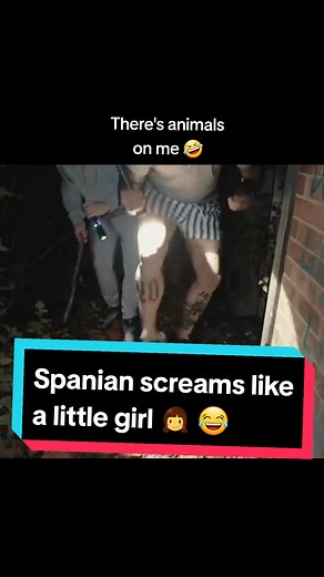 Spanian shrieks like a little girl as he is attacked by animals #spanian_official #spanian #spanios #haunted #scared #screams #funny